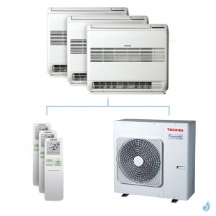 Climatisation tri-split Toshiba Console double-flux J2 - 10kW taille 10 + 13 + 18 - RAS-B10/13/18J2FVG-E + RAS-5M34U2AVG-E