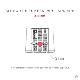 Kit sortie fumées par l'arrière Ø 8 cm pour poêle à granulés Edilkamin Cherie 9/11 Evo