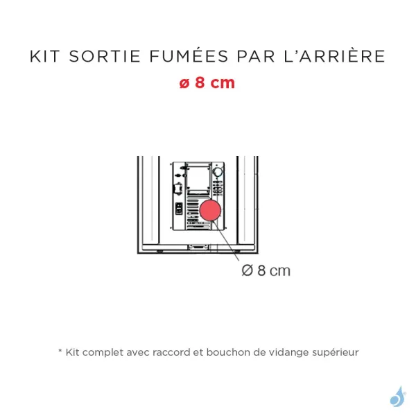 Kit sortie fumées par l'arrière Ø 8 cm pour poêle à granulés Edilkamin Evia2 Up