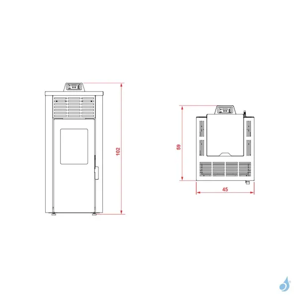 Poêle à granulés Royal Jada 8 Puissance 8kW A+