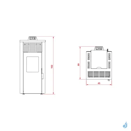 Poêle à granulés Royal Jada 8 Puissance 8kW A+