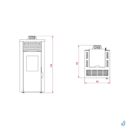 Poêle à granulés Royal Jada 10 Puissance 10kW A+ 2