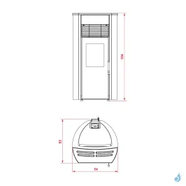 Poêle à granulés étanche Royal Roberta E Air 80 Puissance 8.6kW A+ 2