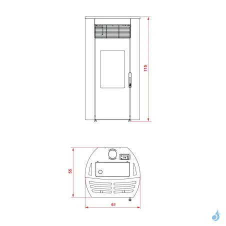 Poêle à granulés étanche Royal Roberta E Air 120 Puissance 12.1kW A+