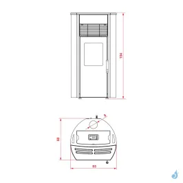 Poêle à granulés Royal Roberta Air 60 US Puissance 6kW A+ 2
