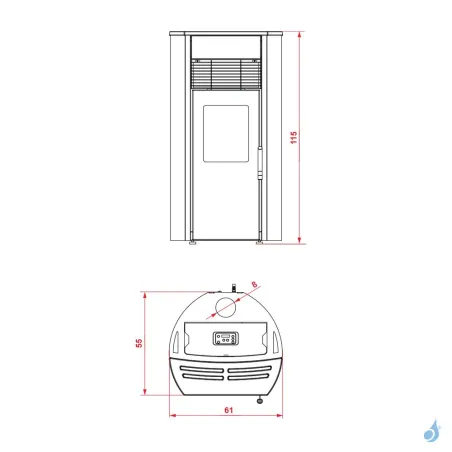 Poêle à granulés Royal Roberta Air 120 US Puissance 12.3kW A+