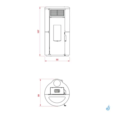 Poêle à granulés Royal Dora Air 80 Puissance 8.2kW A+