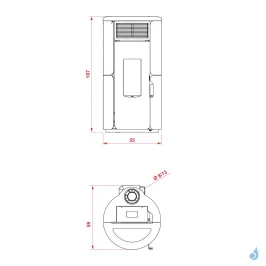 Poêle à granulés étanche Royal Grazia E Air 80 US Puissance 8.2kW A+ Sortie Fumées Coaxiale 2