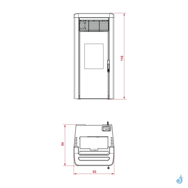 Poêle à granulés Royal Lea Air 120 Puissance 11.8kW A+