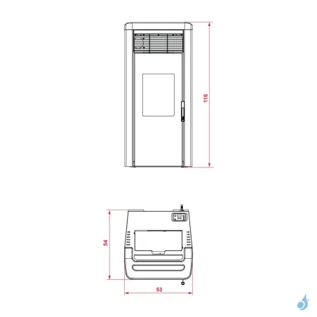 Poêle à granulés Royal Lea Air 120 Puissance 11.8kW A+