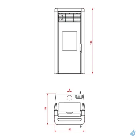 Poêle à granulés Royal Lea Air 120 US Puissance 12.3kW A+