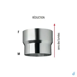 Réduction TEN Inox 304 Femelle Ø130 à Ø280 Mâle Ø125 à Ø250 2