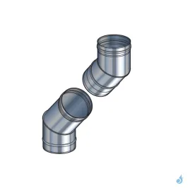 Ensemble 2 coudes réglables à 45° Poujoulat Inox 304 Ø150 à Ø300 2