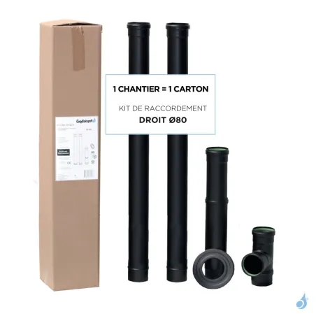 Kit de raccordement Droit conduit ÉMAIL Ø80  pour poêle à granulés
