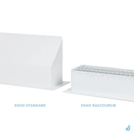 Grille d'angle coffrage à lamelles KEMP Soho Raccourcie Blanc ou Noir L.700 H.300 P.65 mm 2