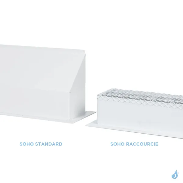 Grille d'angle coffrage à lamelles KEMP Soho Raccourcie Blanc ou Noir L.700 H.300 P.65 mm