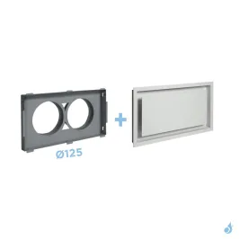 Grille de coffrage avec boîtier double buse Ø125 ou Ø150 mm KEMP AIR 02 Blanc ou Noir 440 x 250 mm 2