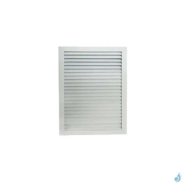 Grille à lamelles horizontales Blanc Mat 440 x 300 mm avec précadre
