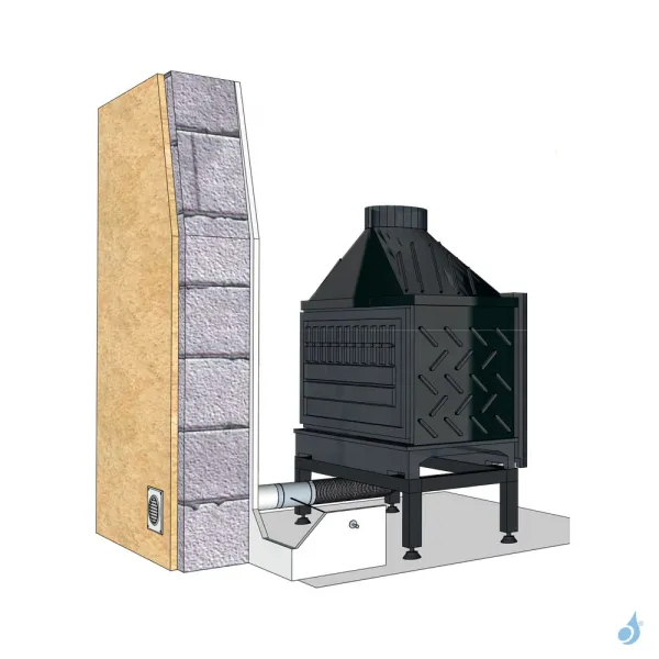 Kit arrivée d'air frais directe Obturable KEMP Ø125 à Ø160 pour cheminée