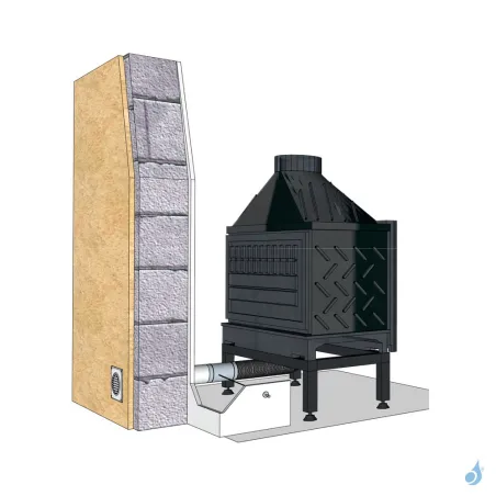 Kit arrivée d'air frais directe Obturable KEMP Ø125 à Ø160 pour cheminée