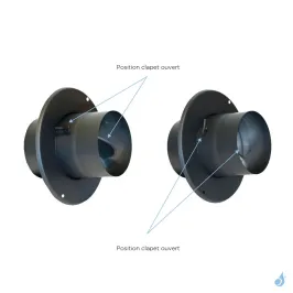 Manchon air frais à clapet KEMP Ø60 à Ø125 pour poêle à bois & granulés 2