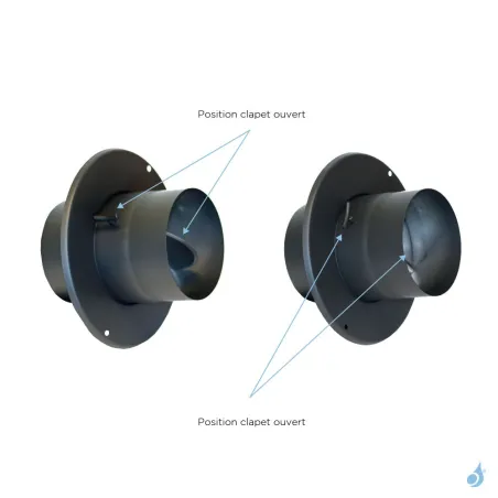 Manchon air frais à clapet KEMP Ø60 à Ø125 pour poêle à bois & granulés