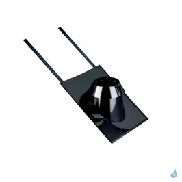 Solin pour toiture ardoise pente 30 à 45° Poujoulat SIA 45 Inox ou Noir Ø80/130 ou Ø100/150 2