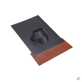 Solin pour toiture tuile pente 15 à 30° Poujoulat SIT 30 Brique Inox ou Noir Ø80/130 ou Ø100/150