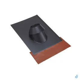 Solin pour toiture tuile pente 30 à 45° Poujoulat SIT 45 Brique Inox ou Noir Ø80/130 ou Ø100/150