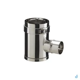 Té de branchement 90° piquage mâle avec tampon PGI Poujoulat Ø80/130 ou Ø100/150