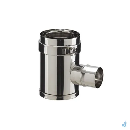 Té 90° à piquage réduit mâle Ø80 avec tampon PGI Poujoulat Ø100/150