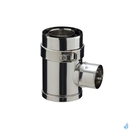 Té 90° à piquage réduit femelle Ø80 avec tampon PGI Poujoulat Ø100/150