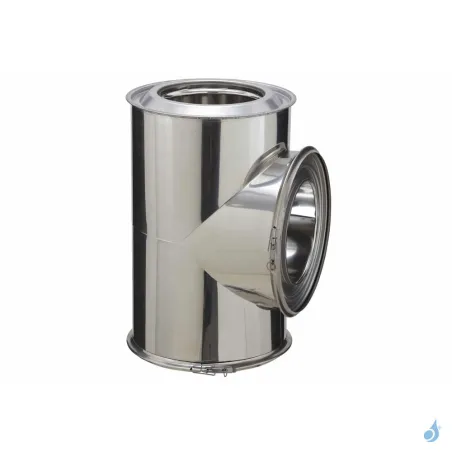Té 90° Inox-Inox Poujoulat Ø150 conduit rigide isolé
