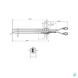 Bougie d'allumage avec bride 250W Ø13mm Longueur 145mm Ref 14701042 2