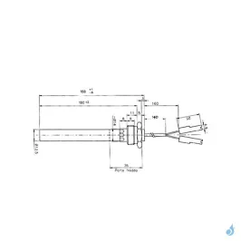 Bougie d'allumage avec raccord fileté 1/2" 350W Ø12.5mm Longueur 188mm Ref 14701045 2