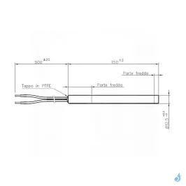 Bougie d'allumage sans raccord 250W Ø12.5mm Longueur 150mm Ref 14701026 2