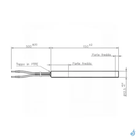 Bougie d'allumage sans raccord 250W Ø12.5mm Longueur 150mm Ref 14701026