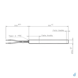 Bougie d'allumage sans raccord 250W Ø9.5mm Longueur 188mm Ref 14701013 2