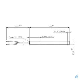 Bougie d'allumage sans raccord 300W Ø9.9mm Longueur 170mm Ref HT64646 2