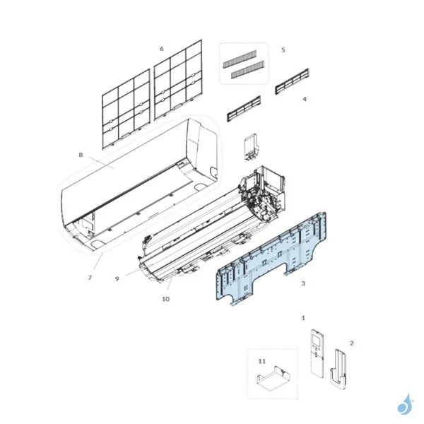 Support mural Atlantic Fujitsu pour unités LMCA GCEH GCAH GCGH Réf. 897011