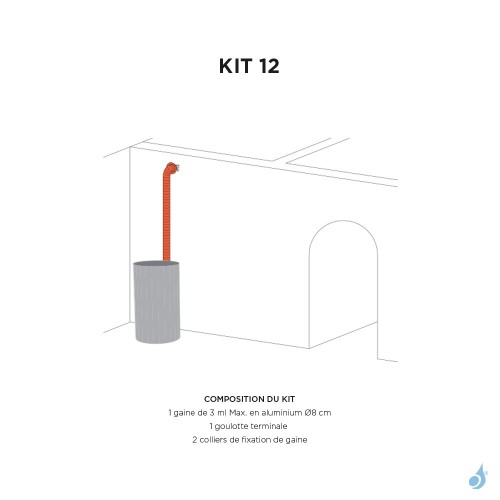 kit pour canaliser l'air chaud Edilkamin Kit 12 pour une pièce adjacente
