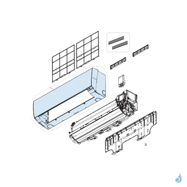 Corps Avant Complet pour climatisation Atlantic Fujitsu LMCA Réf. 897014