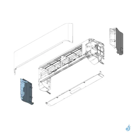 Partie Gauche Corps Avant pour climatisation Atlantic Fujitsu LMCE Réf. 897404