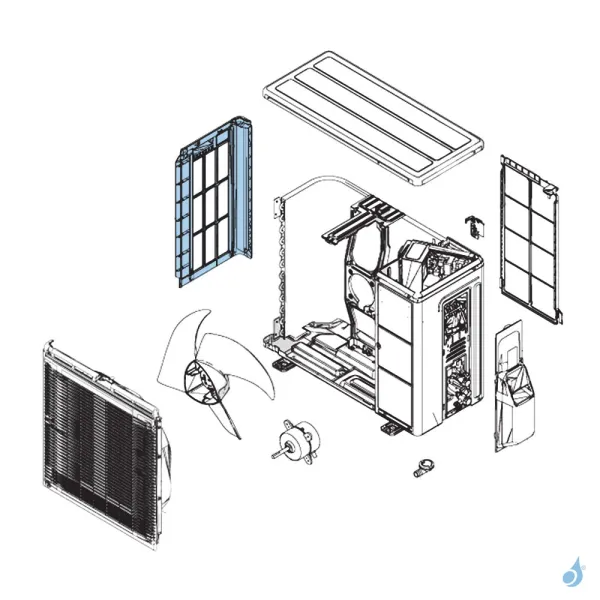 Façade Gauche pour unité extérieure Atlantic Fujitsu Réf. 897031
