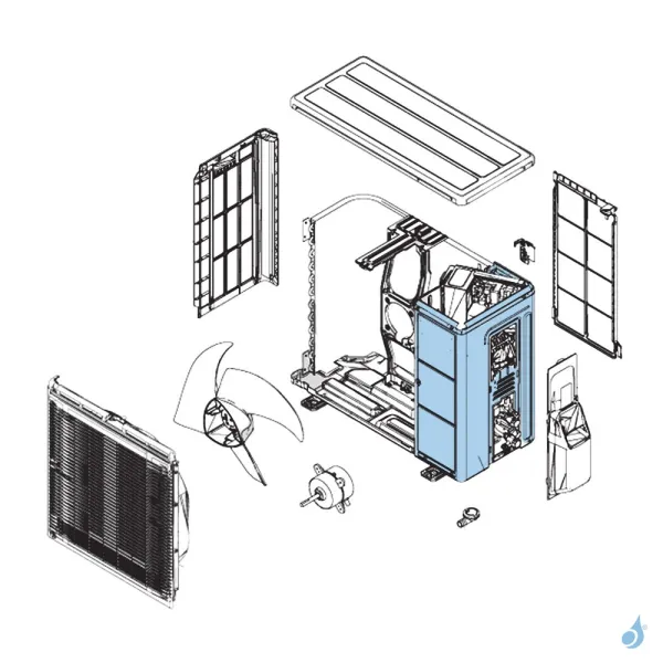 Façade Droite pour unité extérieure Atlantic Fujitsu Réf. 897032
