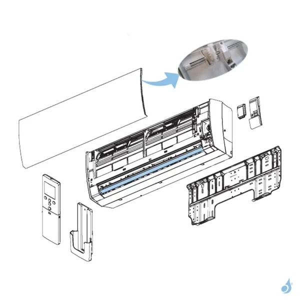 Volet Haut pour climatisation Atlantic Fujitsu LTCA LUCA Réf. 898743