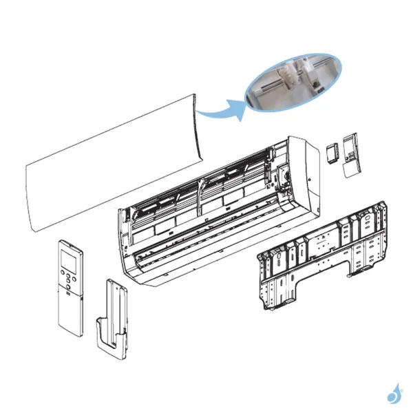 Engrenage Façade Avant pour climatisation Atlantic Fujitsu LTCA LUCA Réf. 897440