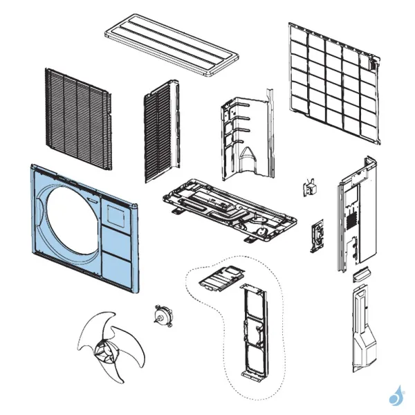 Façade Avant pour unité extérieure Atlantic Fujitsu AOYG12LTC Réf. 898689