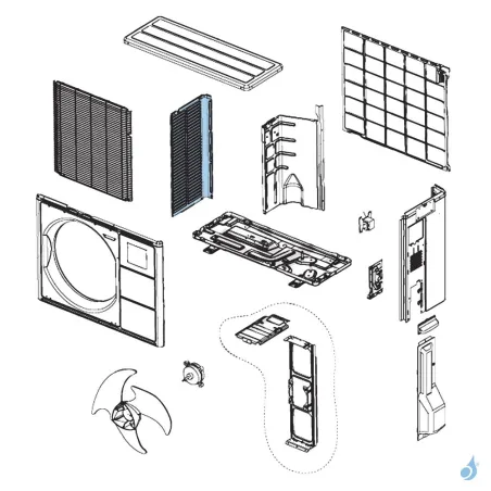 Façade Gauche pour unité extérieure Atlantic Fujitsu AOYG12LTC Réf. 898690