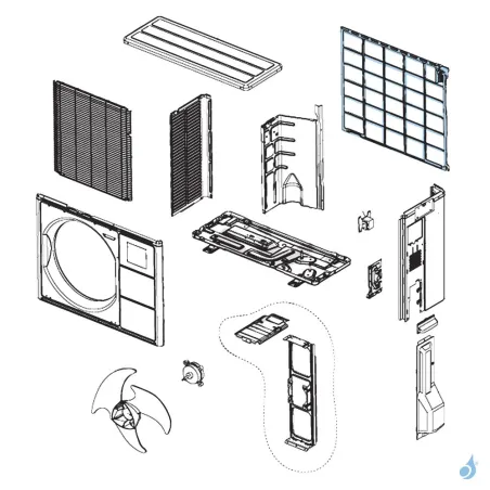 Grille Arrière pour unité extérieure Atlantic Fujitsu Réf. 898240